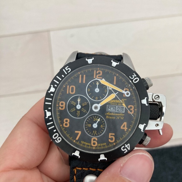 Ingersoll Automatic Men's watch - Bison No. 12 black/orange IN2803-JK - Picture 5 of 10